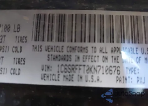 2019 Ram 1500 Big Horn/Lone Star 4X4 5'7 Box из США, поврежденный, VIN 1C6SRFFT0KN710676